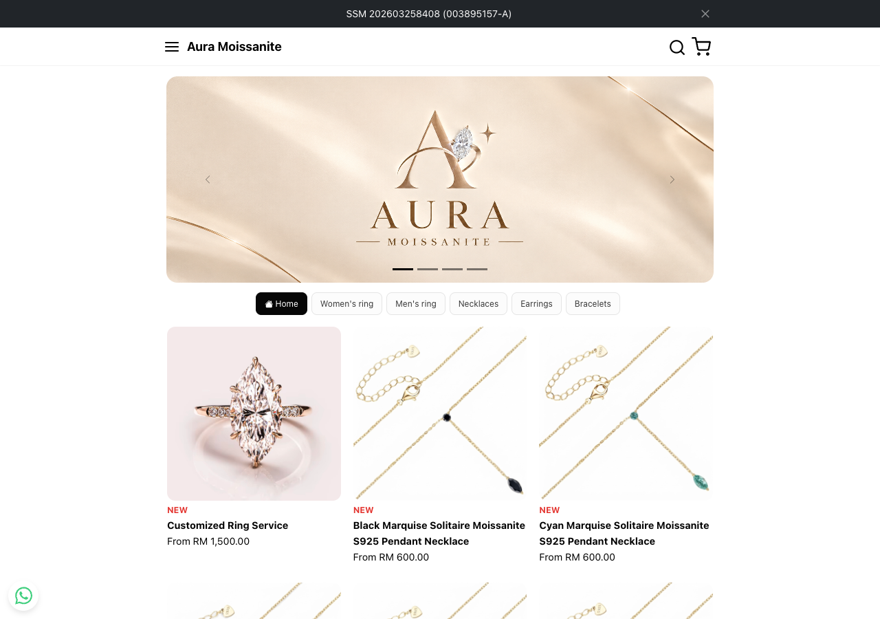 Aura Moissanite storefront