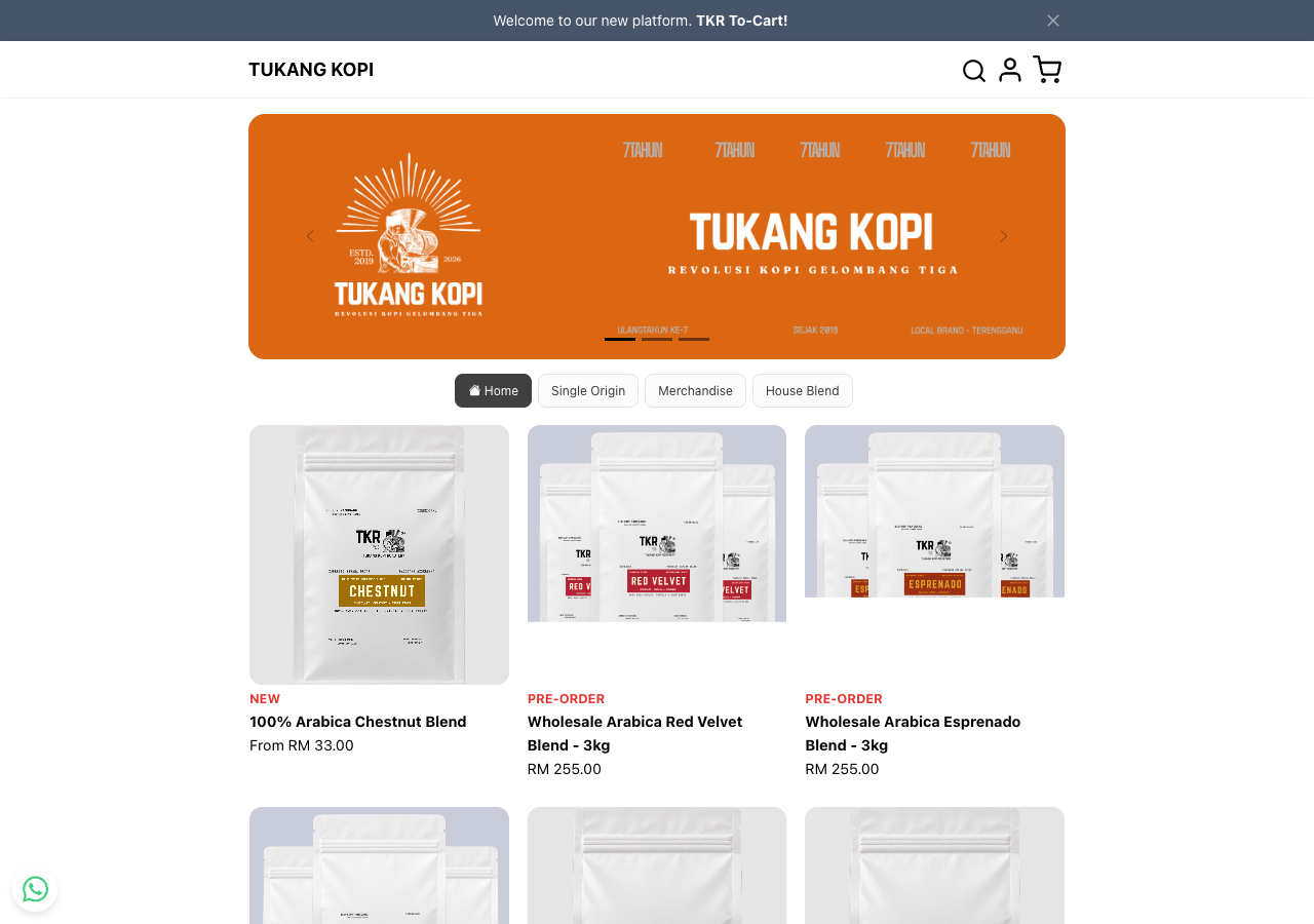 Tukang Kopi storefront